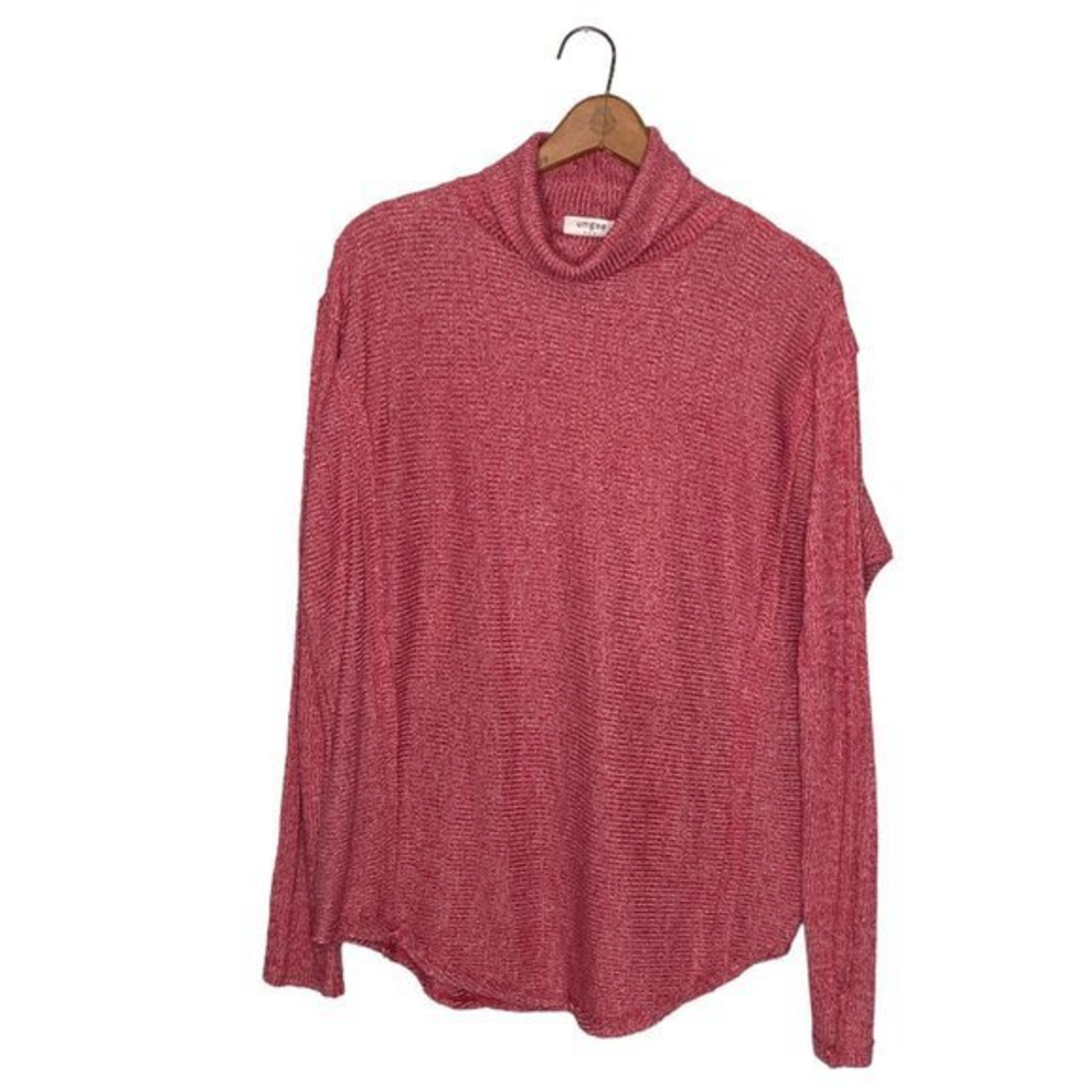 Anthropologie Small S Umgee Red Slouchy Rib Knit Dolman‎ Sleeve Turtleneck Top